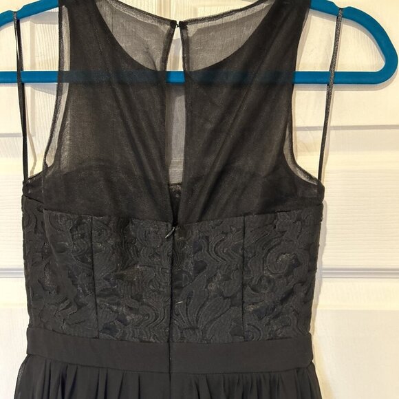 LuLus Prom Dress XXS I’m Flattered Black Embroider Maxi Pleated Skirt Sheer Top‎ - Picture 7 of 11